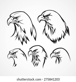 Eagle badge template. Silhouette. Vector illustration