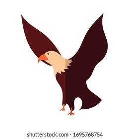 eagle bald usa flat detailed style vector illustration design