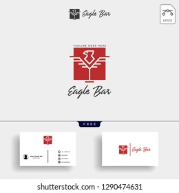 eagle bar drink premium logo template vector illustration