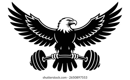 Eagle with Barbell Fitness Logo