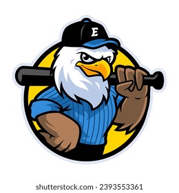 EAGLE BASEBALL MASCOT LOGO TEMPLATE