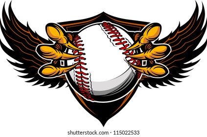 Eagle Baseball Talons and Claws Vector Illustration