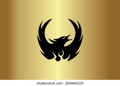 Eagle Basic and elegant minimal artistic design initial based tattoo-vector
