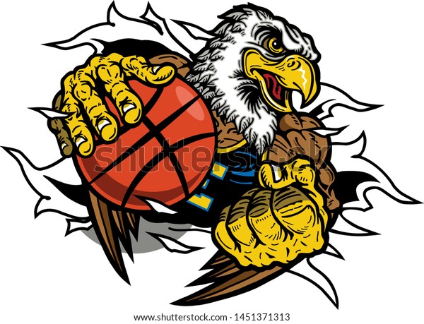 Eagle Basketball Team Design Mascot Ripping Stock Vector (Royalty Free