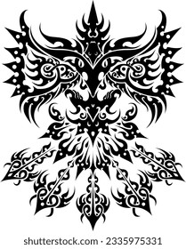 The eagle with beautiful line drawing 