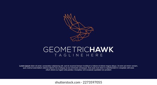 Eagle Bird Abstract Logo style vector template linear. Geometric Heraldic Logotype concept icon.