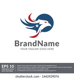 eagle bird american concept logo icon vector template