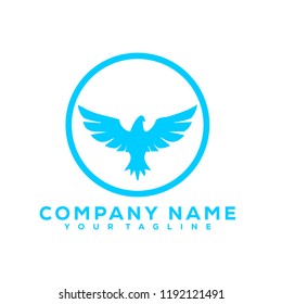 Eagle Bird Animal Pet Icon Light Blue Vector Creative Design Logo