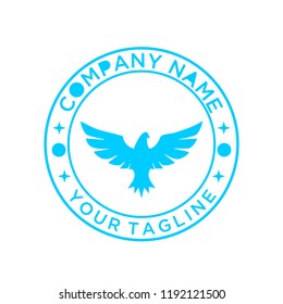 Eagle Bird Animal Pet Icon Light Blue Vector Creative Design Logo