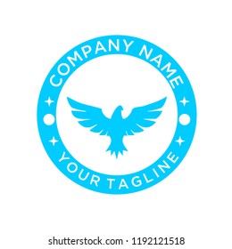 Eagle Bird Animal Pet Icon Light Blue Vector Creative Design Logo