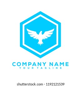 Eagle Bird Animal Pet Icon Light Blue Vector Creative Design Logo