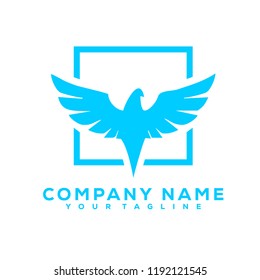 Eagle Bird Animal Pet Icon Light Blue Vector Creative Design Logo