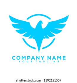 Eagle Bird Animal Pet Icon Light Blue Vector Creative Design Logo