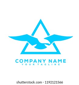 Eagle Bird Animal Pet Icon Light Blue Vector Creative Design Logo