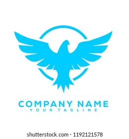 Eagle Bird Animal Pet Icon Light Blue Vector Creative Design Logo