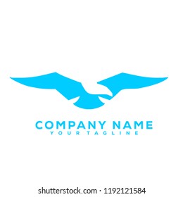 Eagle Bird Animal Pet Icon Light Blue Vector Creative Design Logo