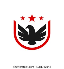 Eagle Bird Animal Shield Logo Design