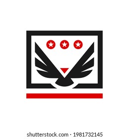 Eagle Bird Animal Shield Logo Design