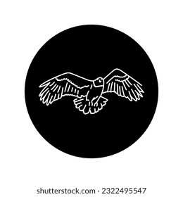 Eagle bird black line icon. Pictogram for web page, mobile app, promo.
