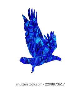 eagle bird blue low poly polygon logo  vector