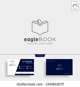 eagle or bird book education line logo template vector illustration icon element