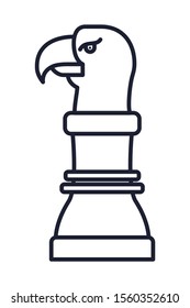 Eagle bird chess piece design, Animal cute zoo life nature and fauna theme Vector illustration