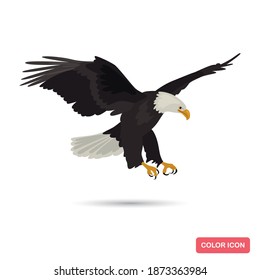 Eagle bird color flat icon