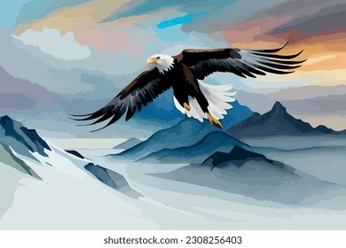 Eagle Bird Drawing Watercolor Vector art