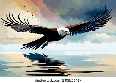 Eagle Bird Drawing Watercolor Vector art