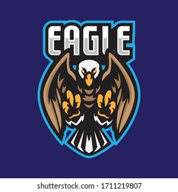 Eagle Bird esport mascot emblem logo design vector template