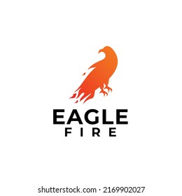 Eagle bird fire icon  logo design vector template