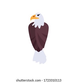 Icono de estilo pájaro águila, depredador de pluma animal o vida silvestre broca natural y tema del tatuaje Ilustración vectorial