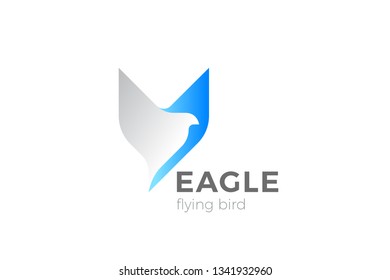 Eagle Bird Flying Logo design vector template. Falcon Hawk Corporate Business Logotype concept icon.