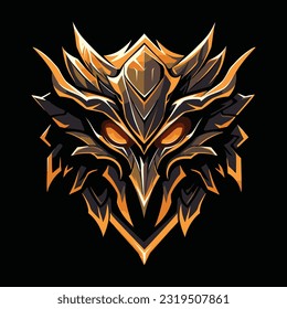 Eagle Bird Head Mascot Logo for Esport. Eagle Bird T-shirt Design. Isolated on Black Background