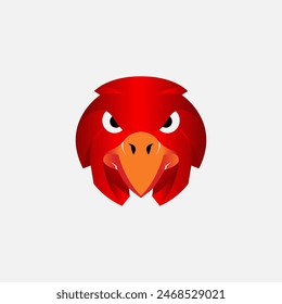 eagle bird head mascot logo design illustration with 3D gradient color