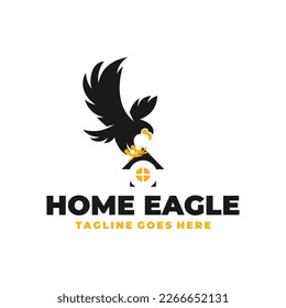 diseño del logotipo de la ilustración del vector de la casa de aves del águila