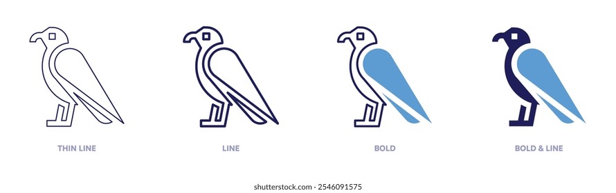 Eagle bird icon in 4 different styles. Thin Line, Line, Bold, and Bold Line. Duotone style. Editable stroke.