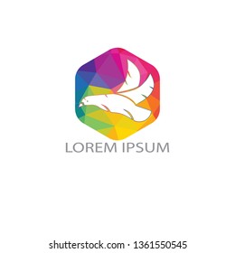 Eagle bird Logo abstract design. Flying Soaring Falcon Logotype concept icon.
