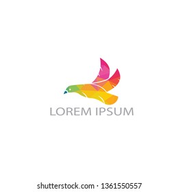 Eagle bird Logo abstract design. Flying Soaring Falcon Logotype concept icon.
