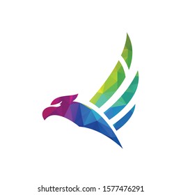 Eagle bird Logo abstract design. Flying Soaring Falcon Logotype concept icon.	
