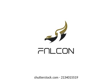 Eagle Bird Logo Abstract Design. Flying Soaring Falcon Logotype Concept Icon. Letter F Logo Icon.