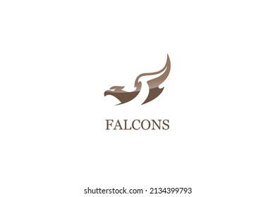 Eagle Bird Logo Abstract Design. Flying Soaring Falcon Logotype Concept Icon. Letter F Logo Icon.