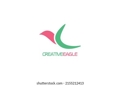 Eagle Bird Logo Abstract Design. Flying Soaring Falcon Logotype Concept Icon.