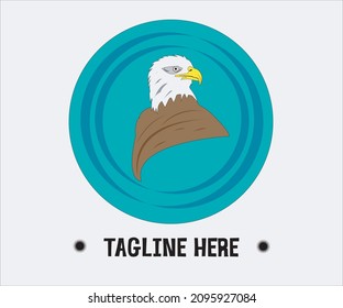 Eagle bird logo circular logo blue vector image .
