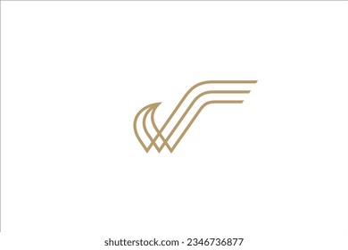 Eagle bird logo design with luxury line style