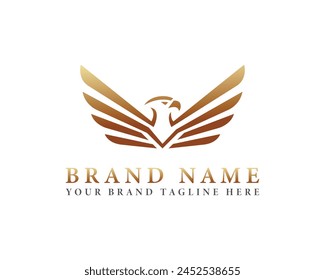 Eagle bird logo for design mascot, label, badge, emblem or other branding.
