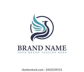 Eagle bird logo for design mascot, label, badge, emblem or other branding.
