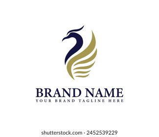 Logotipo del pájaro del águila para la mascota del diseño, etiqueta, insignia, emblema u otra marca.
