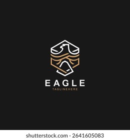 Eagle Bird Logo, Falcon Flying Soaring Geometric Logotype concept symbol design