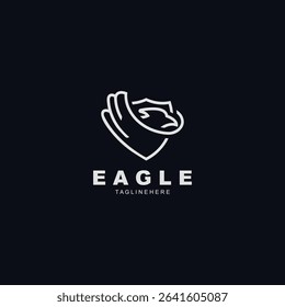 Eagle Bird Logo, Falcon Flying Soaring Geometric Logotype concept symbol design